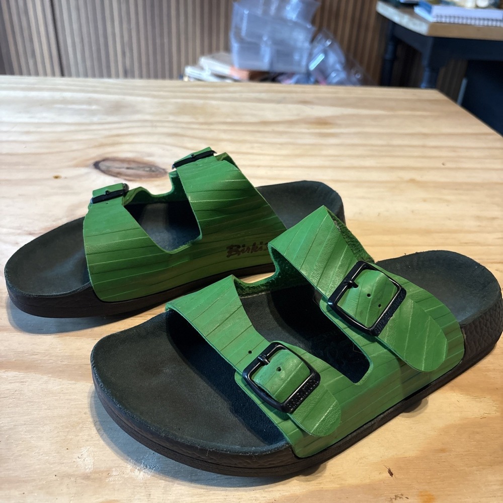 Birkenstock Birkis Green Slip On Sandals VTG Sz 39 (Women's 8-8.5, Men's 6-7 US)